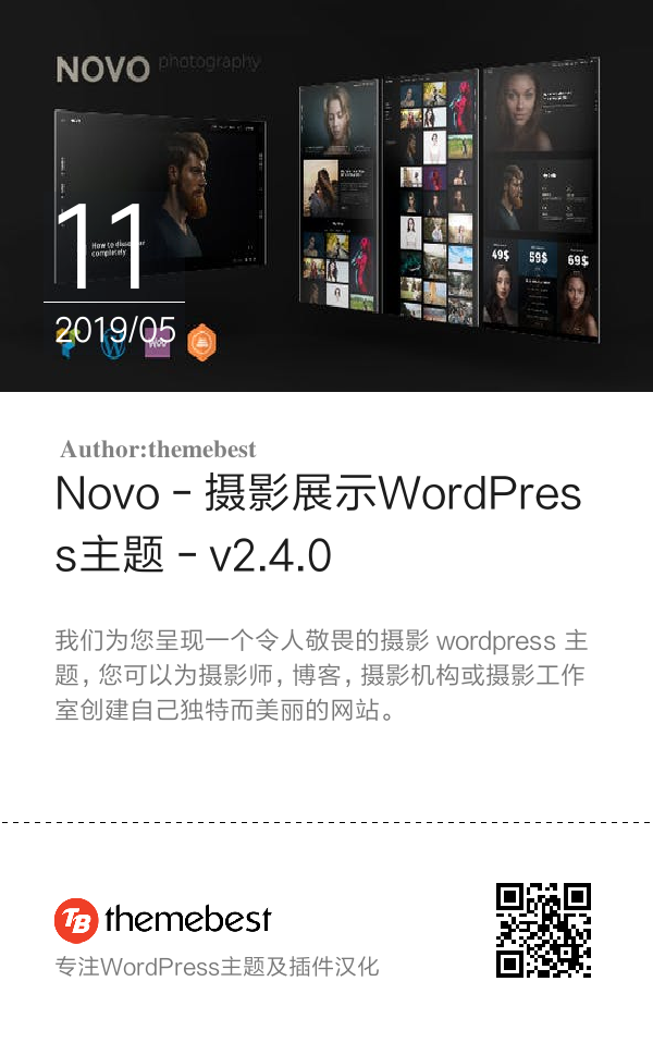 Novo - 摄影展示WordPress主题 - v2.4.0